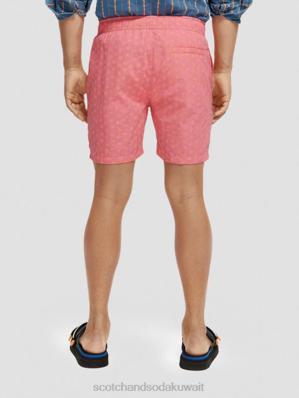 ملابس Scotch & Soda شورت سباحة مطبوع متوسط ​​الطول ورقة الشمع فلامنغو aop رجال N0V4671