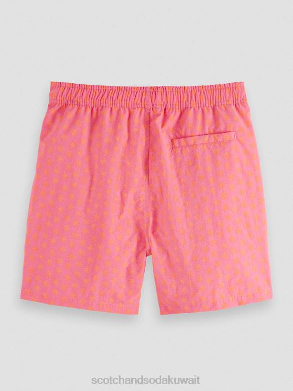 ملابس Scotch & Soda شورت سباحة مطبوع متوسط ​​الطول ورقة الشمع فلامنغو aop رجال N0V4671