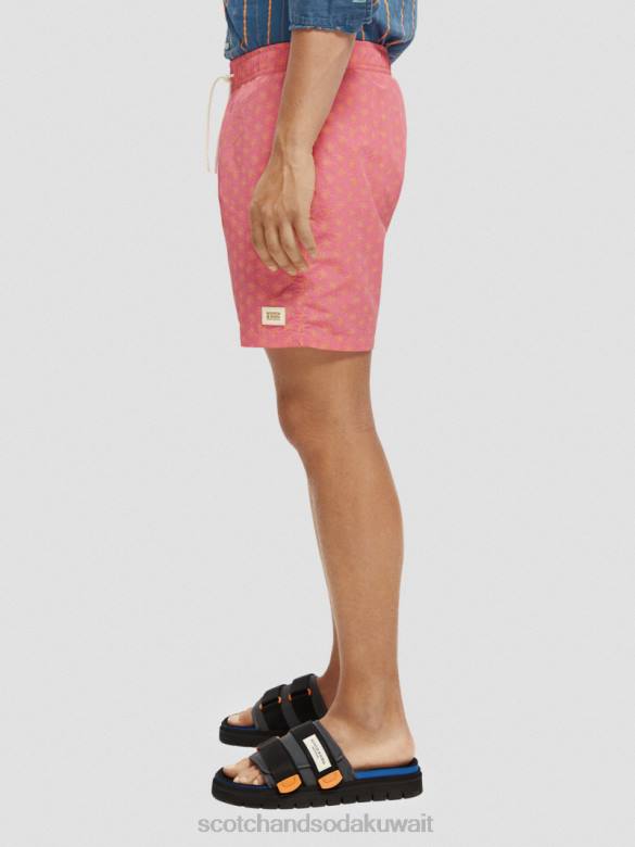 ملابس Scotch & Soda شورت سباحة مطبوع متوسط ​​الطول ورقة الشمع فلامنغو aop رجال N0V4671