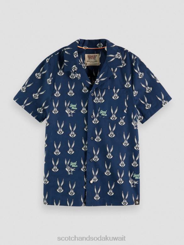 ملابس Scotch & Soda قميص معسكر مطبوع من لوني تونز باغز باني aop أطفال N0V4799