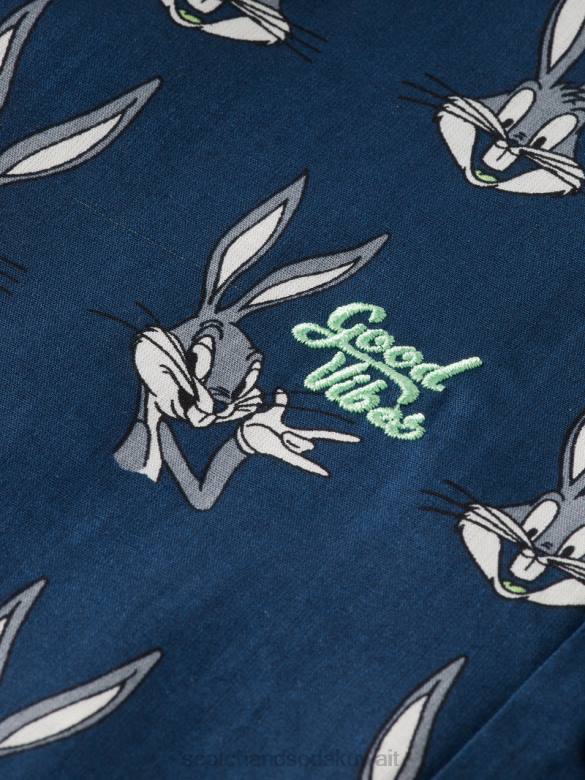 ملابس Scotch & Soda قميص معسكر مطبوع من لوني تونز باغز باني aop أطفال N0V4799