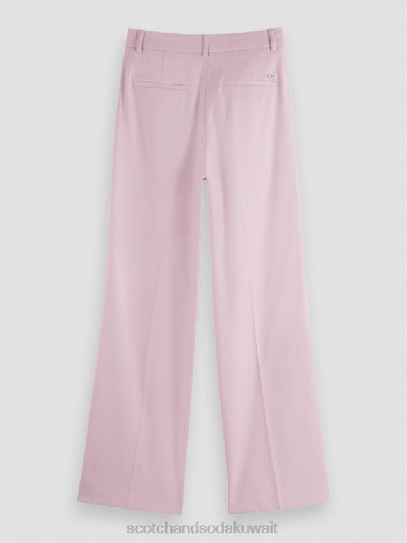 ملابس Scotch & Soda بنطال edie عالي الارتفاع وواسع الساق الخزامى نحيف N0V4158