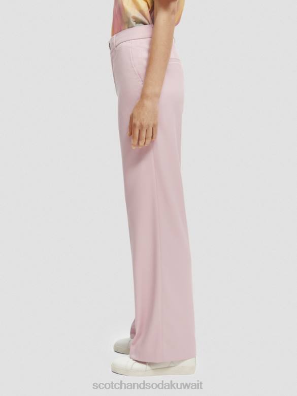 ملابس Scotch & Soda بنطال edie عالي الارتفاع وواسع الساق الخزامى نحيف N0V4158
