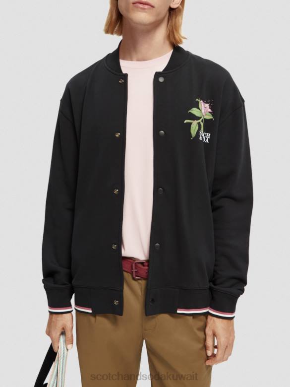ملابس Scotch & Soda البلوز منفذها العمل الفني felpa أسود رجال N0V4519