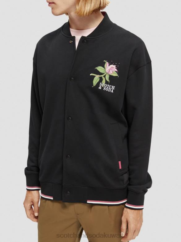 ملابس Scotch & Soda البلوز منفذها العمل الفني felpa أسود رجال N0V4519