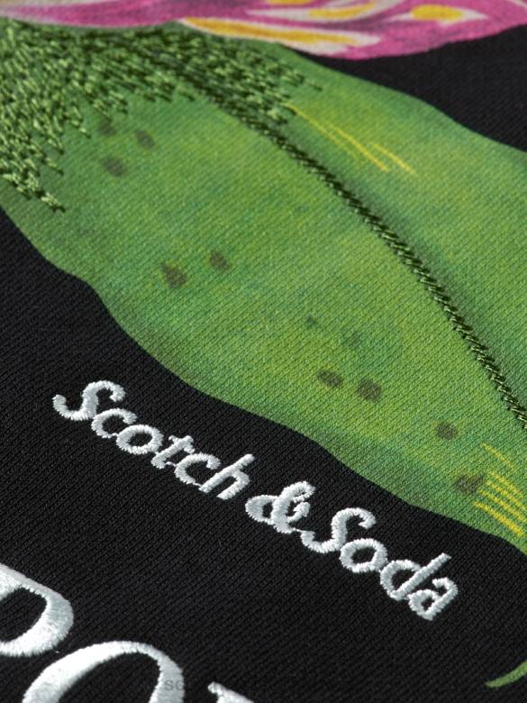 ملابس Scotch & Soda البلوز منفذها العمل الفني felpa أسود رجال N0V4519