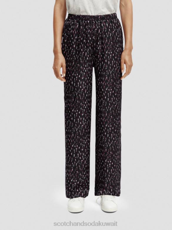 ملابس Scotch & Soda بنطال gia مطاطي متوسط ​​الارتفاع وواسع الساق ايكات المطر نحيف N0V4151