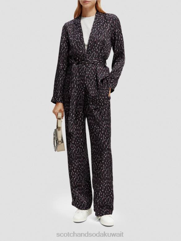 ملابس Scotch & Soda بنطال gia مطاطي متوسط ​​الارتفاع وواسع الساق ايكات المطر نحيف N0V4151
