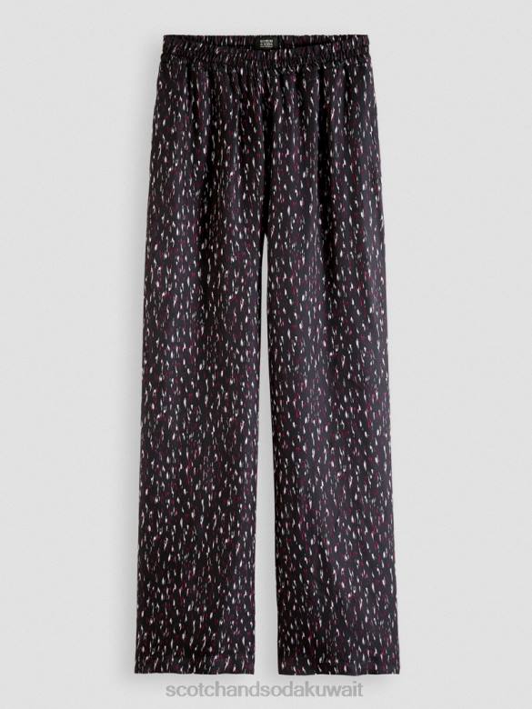 ملابس Scotch & Soda بنطال gia مطاطي متوسط ​​الارتفاع وواسع الساق ايكات المطر نحيف N0V4151