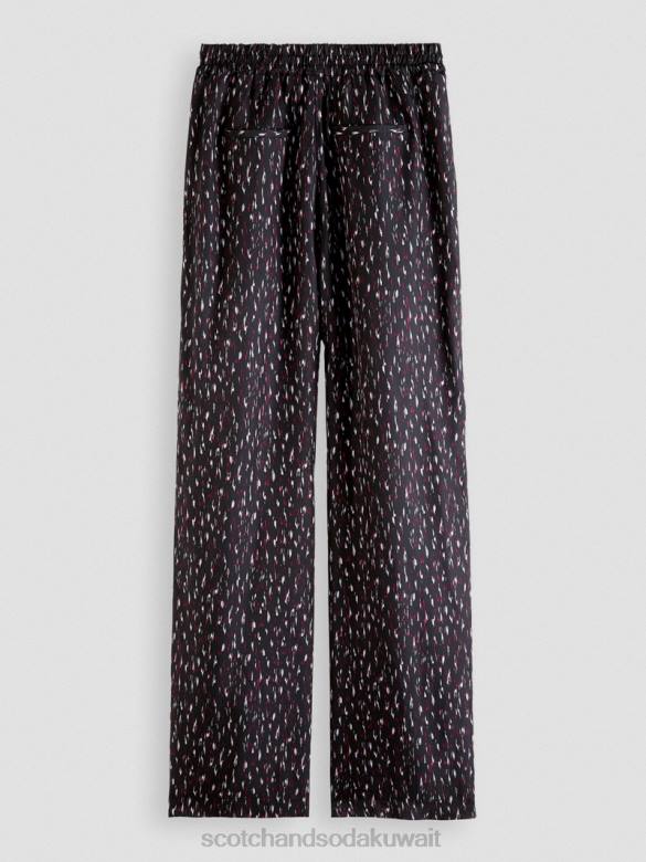 ملابس Scotch & Soda بنطال gia مطاطي متوسط ​​الارتفاع وواسع الساق ايكات المطر نحيف N0V4151