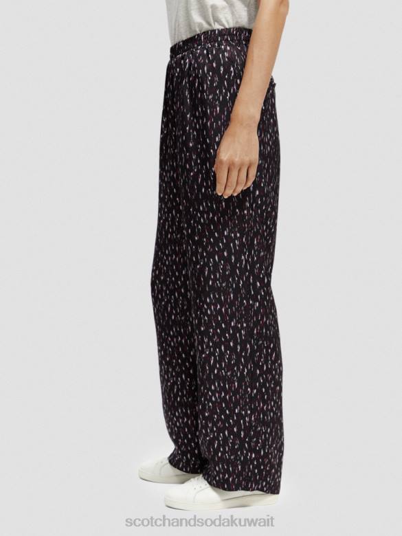 ملابس Scotch & Soda بنطال gia مطاطي متوسط ​​الارتفاع وواسع الساق ايكات المطر نحيف N0V4151