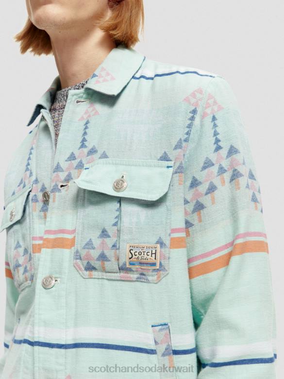 ملابس Scotch & Soda الجاكار الدنيم ikat overshirt التحرير والسرد أ رجال N0V4560